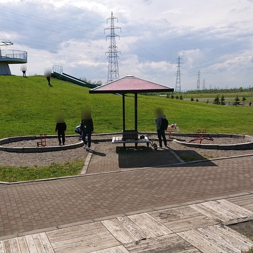 釧路大規模運動公園　子供の広場にある砂場