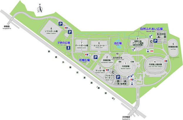 釧路大規模運動公園の案内図